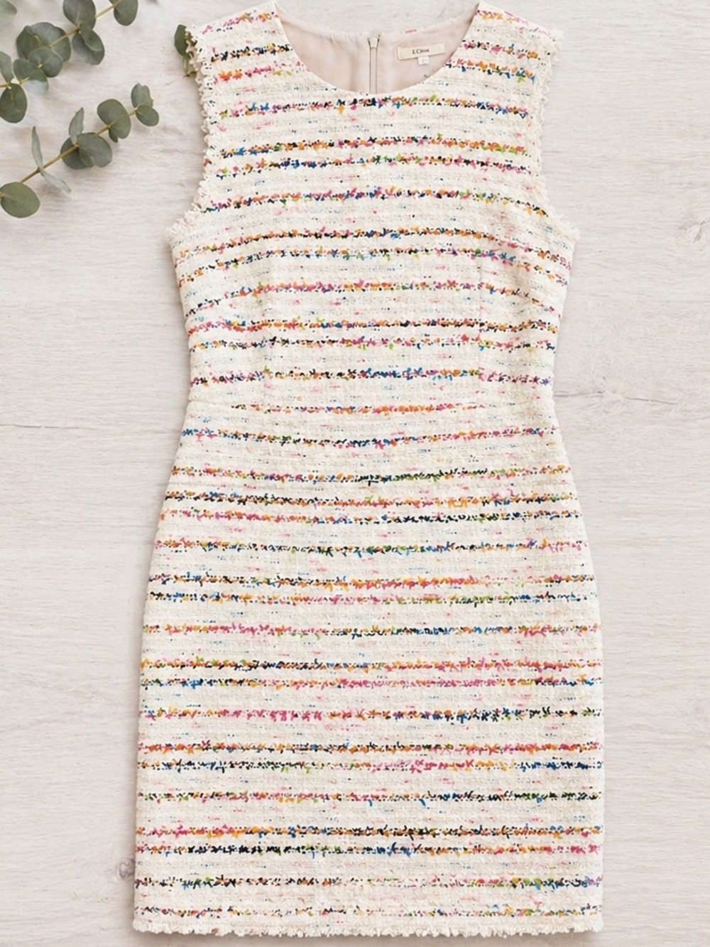J. Crew Tweed Sheath Dress Multicolor Sleeveless Knee Length - Picture 1 of 7
